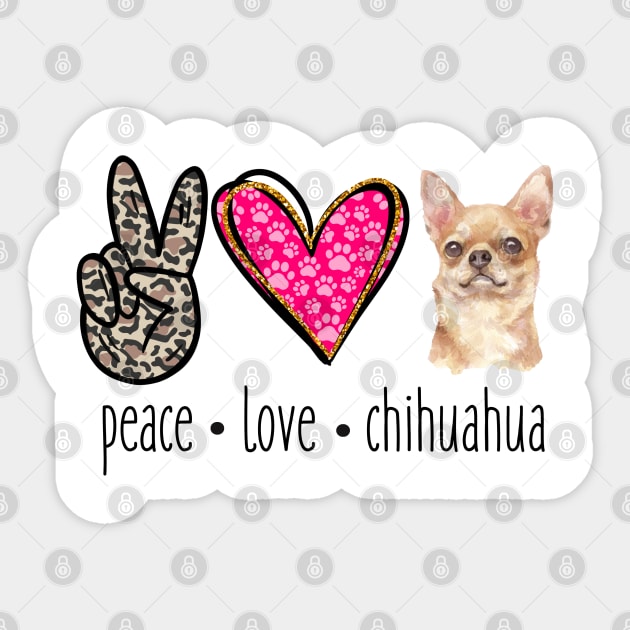 Peace Love Chihuahua Sticker by Satic